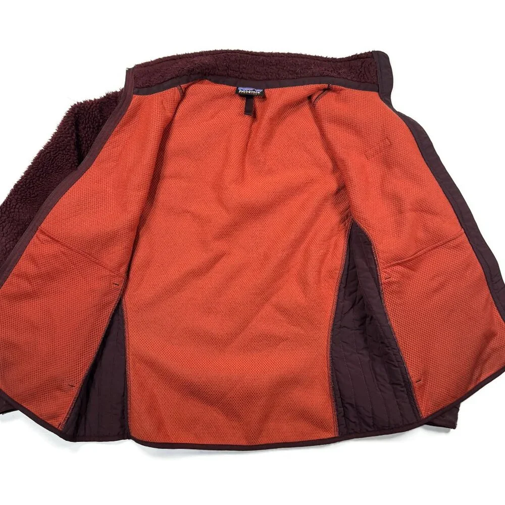 Patagonia‎ Retro-X Sweater Womens Medium Full Zip Red Deep Pile Fleece